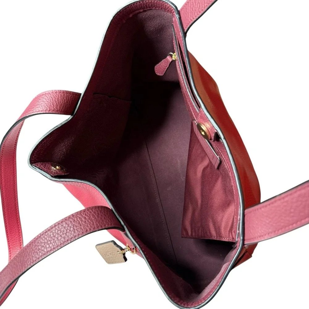 Coach C4063 Leather Horse‎ Carriage Tote Bag Burgundy/Maroon Charm
